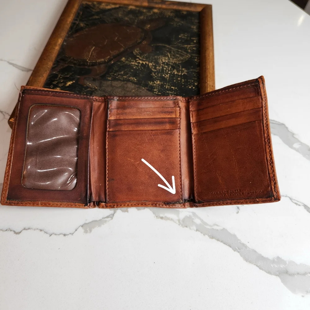 VINTAGE OSTRICH LEATHER ID & CARD WALLET
